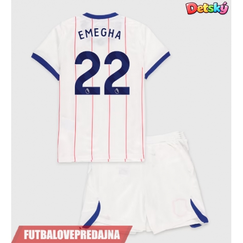 Lacne Dětský Futbalové dres Chelsea Emmanuel Emegha #22 2026-27 Krátky Rukáv - Tretina (+ trenírky)